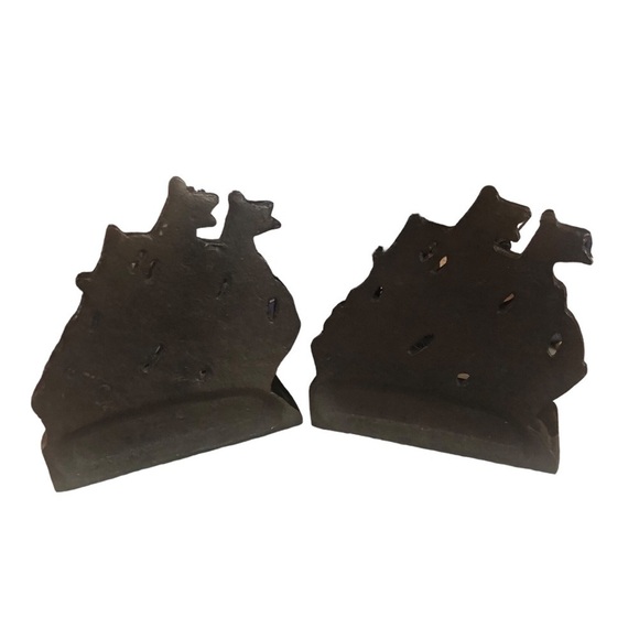 Set of 2 VTG Cast Iron Bookends Old World Ships 6X4.5 Library Den Decor Books - Picture 4 of 4